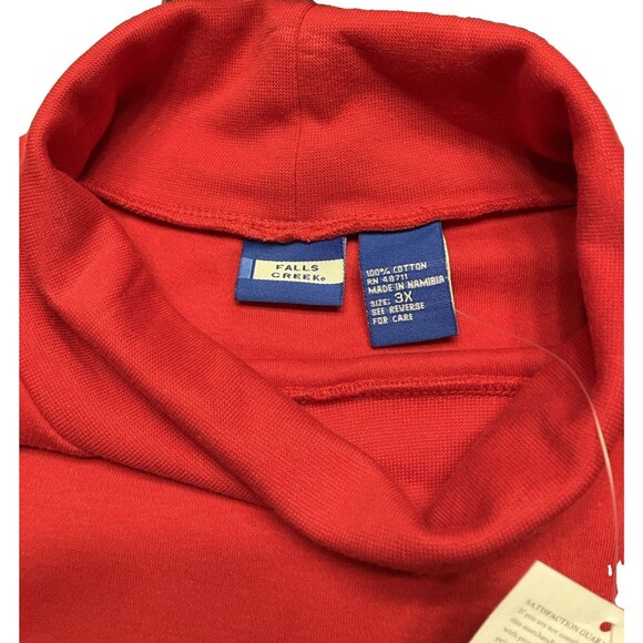 Falls Creek Womens Plus Size 3X Red Turtleneck Top NWT - Picture 2 of 5